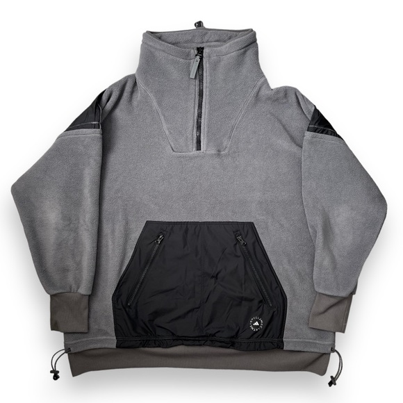 Adidas by Stella McCartney Black and Grey 1/4 Zip Fleece Jacket | EUC Size XL - Picture 6 of 11